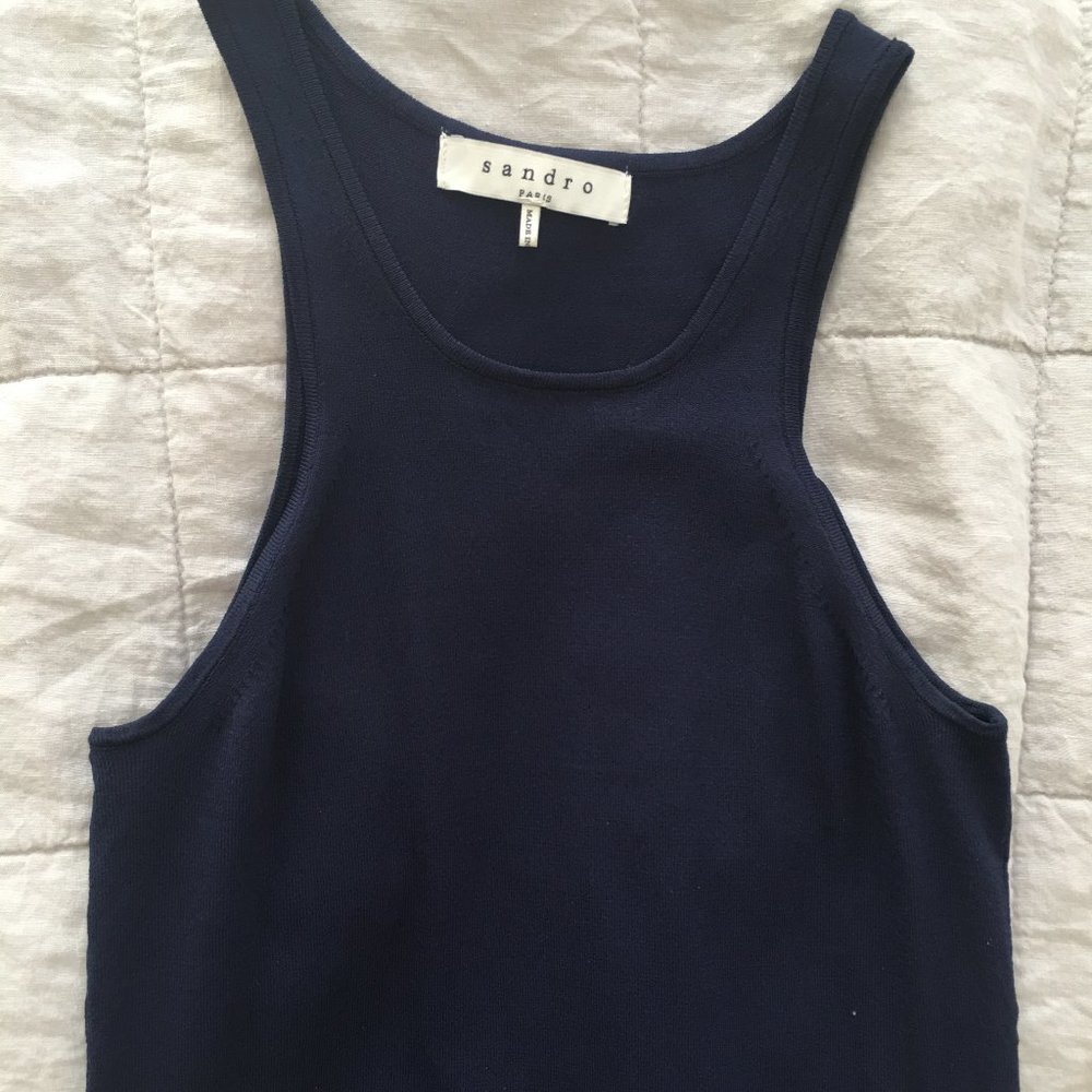 LIKE NEW Sandro fitted sleevless top, 1, Navy